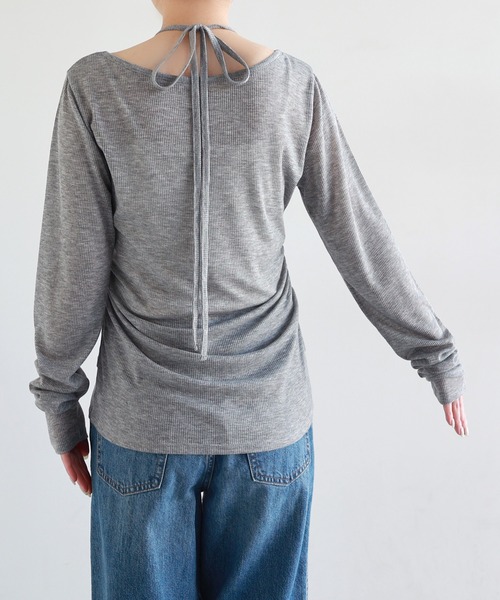 Freesia tシャツ ホルターネックシアーリブトップス レディース