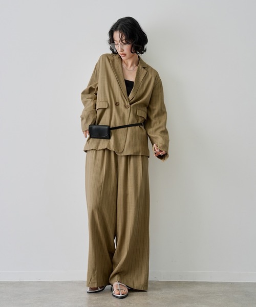 NOGLE ワイドパンツ スラックス パンツ 「NOGLE/ノグル」ストライプ