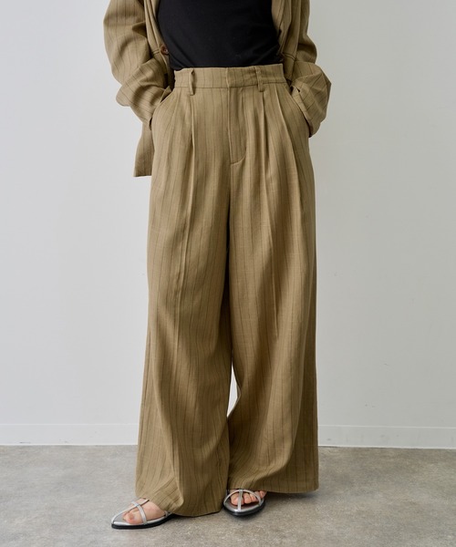 NOGLE ワイドパンツ スラックス パンツ 「NOGLE/ノグル」ストライプ