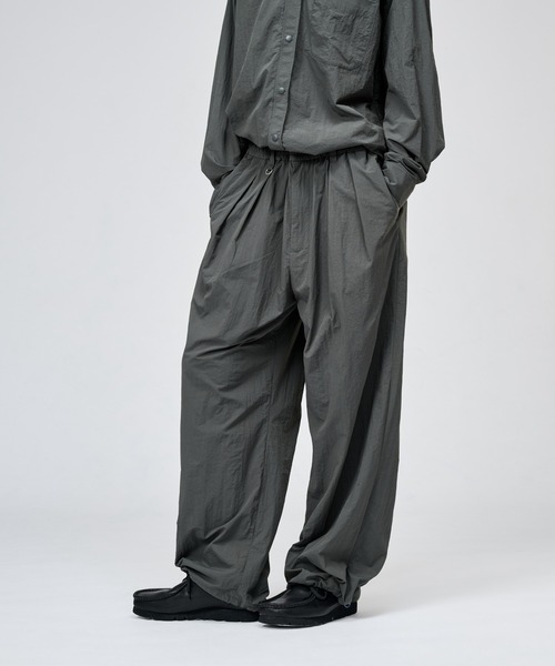 WETTEMPT ワイドパンツ パンツ NYLON BICOLOR 2TUCK DRAWSTRING PANTS