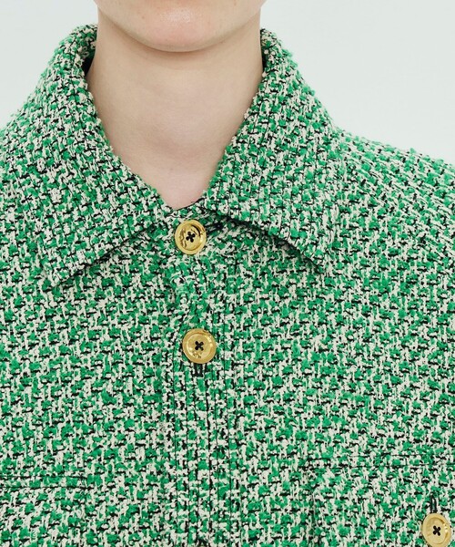 TOMORROWLAND .B コート アウター GREEN TWEED オーバーサイズ