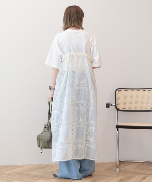 ◆美品◆4.2万◆フラボア◆ジオメトリーワンピース◆マキシ◆ゆったり◆ペチコート AMERICAN HOLIC（アメリカンホリック） ワンピース シアー刺繍キャミ