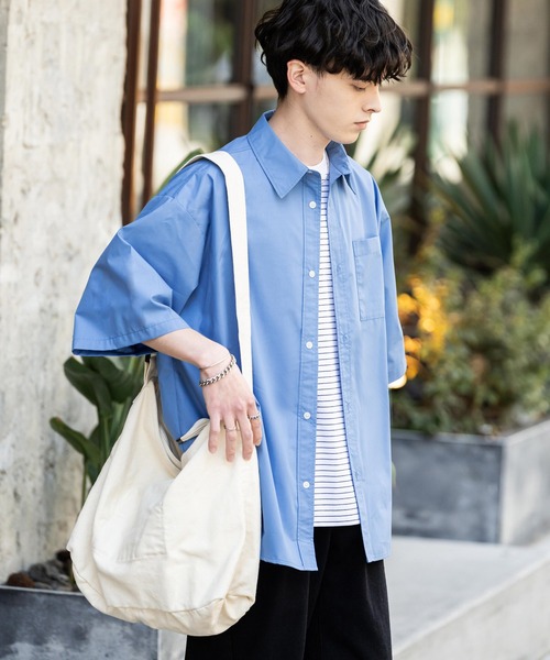 「Rocky Monroe」 半袖シャツ X-LARGE サックスブルー メンズ_画像6