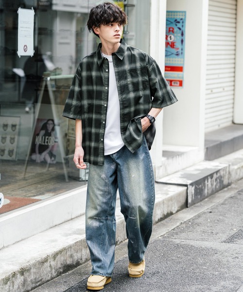 「Rocky Monroe」 半袖シャツ X-LARGE サックスブルー メンズ_画像8