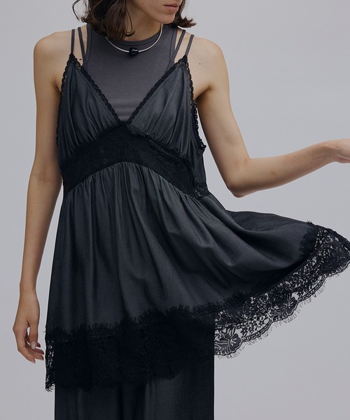 Ameri（アメリ） キャミソール MEDI DENIM TOUCH LACE MIX TUNIC
