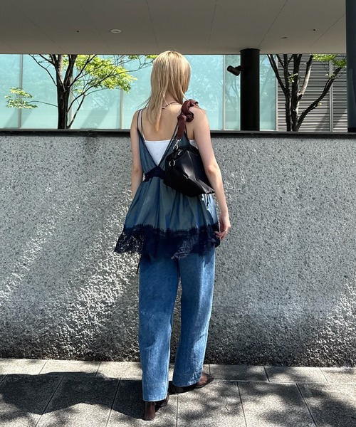 Ameri（アメリ） キャミソール MEDI DENIM TOUCH LACE MIX TUNIC