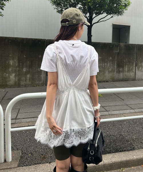 Ameri（アメリ） キャミソール MEDI DENIM TOUCH LACE MIX TUNIC