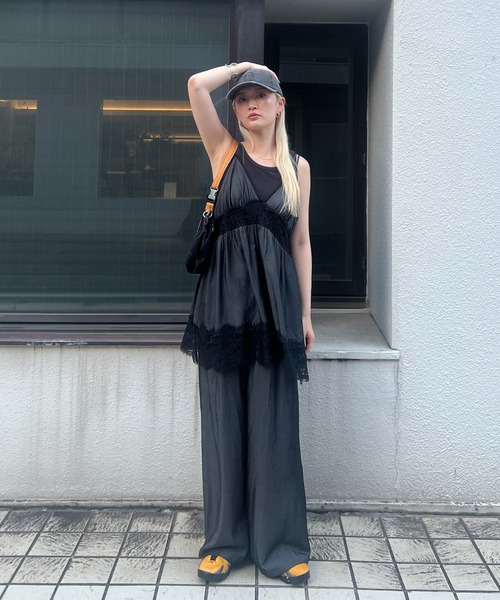 Ameri（アメリ） キャミソール MEDI DENIM TOUCH LACE MIX TUNIC