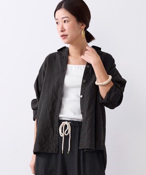 ブラウス シャツ ラミー2WAYシアーシャツ レディースの画像