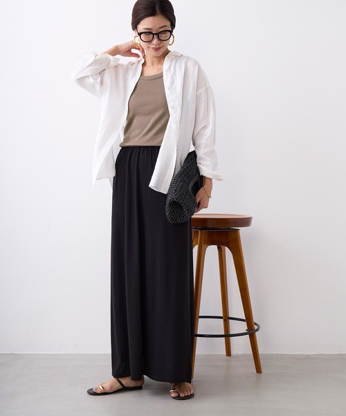 ブラウス シャツ ラミー2WAYシアーシャツ レディースの画像