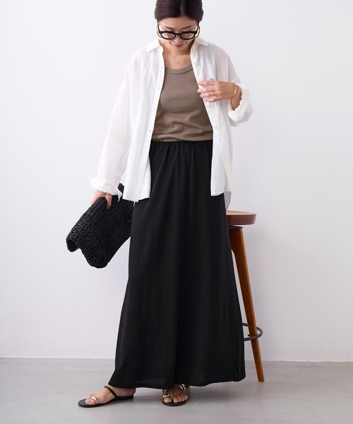 ブラウス シャツ ラミー2WAYシアーシャツ レディースの画像