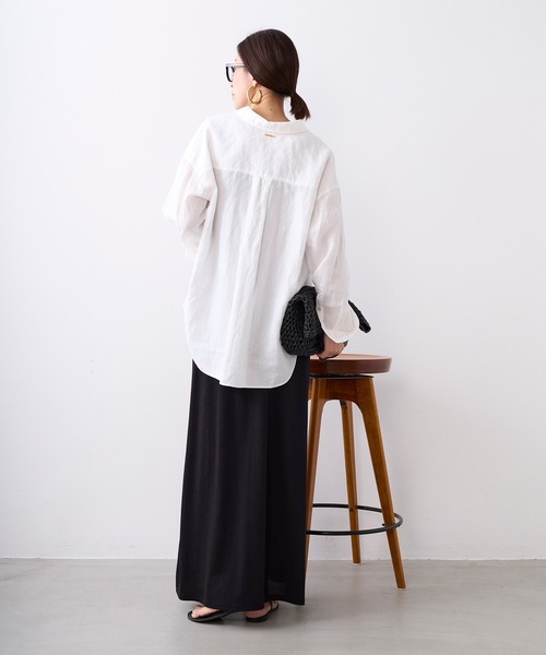 ブラウス シャツ ラミー2WAYシアーシャツ レディースの画像