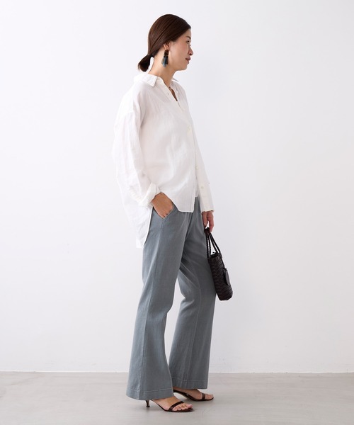 ブラウス シャツ ラミー2WAYシアーシャツ レディースの画像
