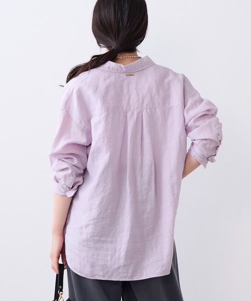 ブラウス シャツ ラミー2WAYシアーシャツ レディースの画像