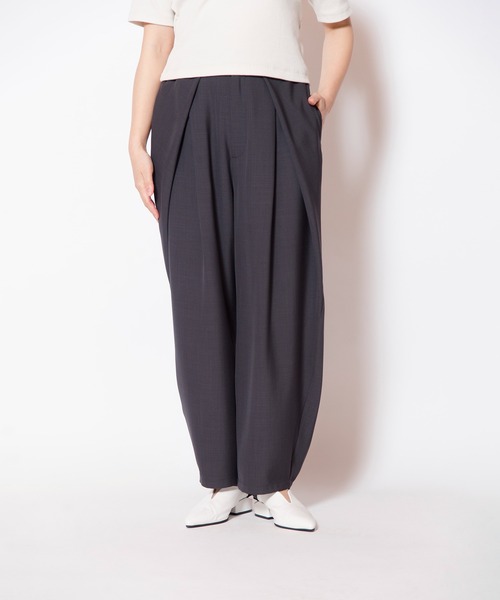 パンツ タックカーブパンツ レディースの画像