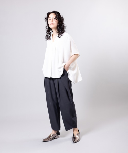 パンツ タックカーブパンツ レディースの画像
