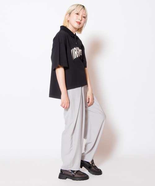 パンツ タックカーブパンツ レディースの画像