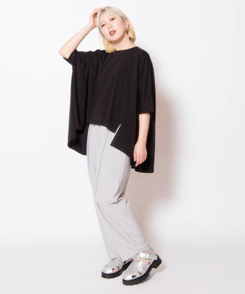 パンツ タックカーブパンツ レディースの画像