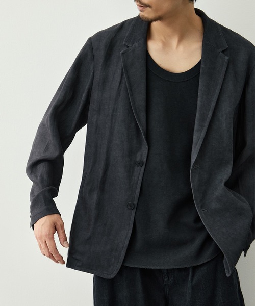 ジャケット テーラードジャケット 「CITY TOKYO/シティートーキョー」Fade linen リラックスジャケット メンズの画像