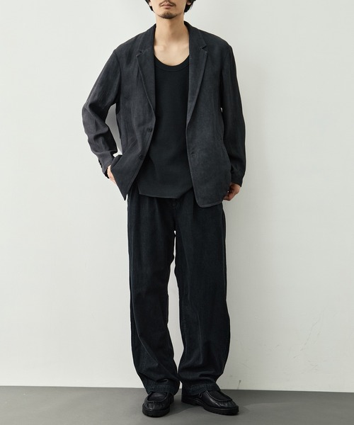 ジャケット テーラードジャケット 「CITY TOKYO/シティートーキョー」Fade linen リラックスジャケット メンズの画像