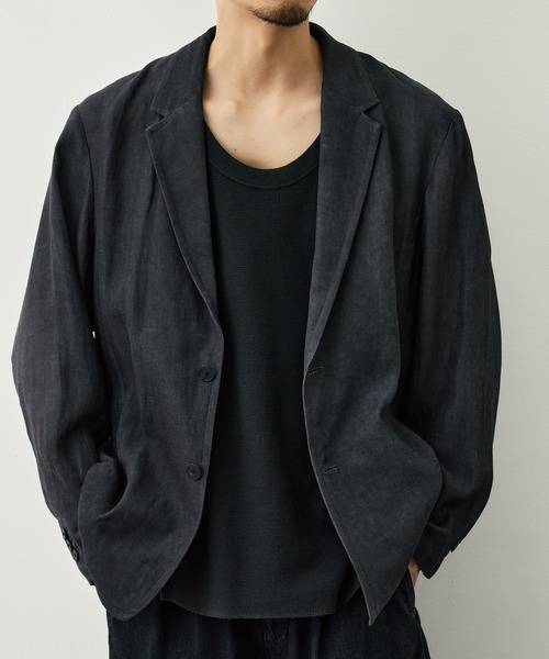 ジャケット テーラードジャケット 「CITY TOKYO/シティートーキョー」Fade linen リラックスジャケット メンズの画像