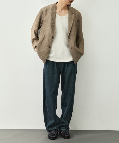 ジャケット テーラードジャケット 「CITY TOKYO/シティートーキョー」Fade linen リラックスジャケット メンズの画像