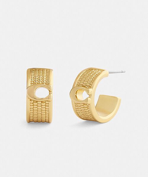 COACH ピアス COACH（コーチ） ピアス テクスチャード シグネチャー スモール フープ