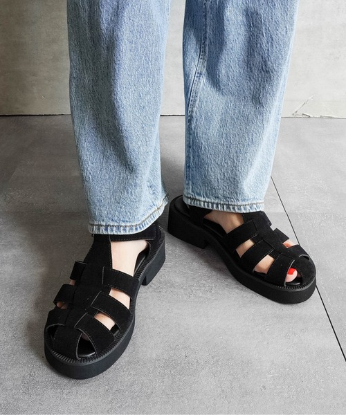 厚底 サンダル 4.4cm厚底グルカサンダル レディース : ZOZOTOWN Yahoo