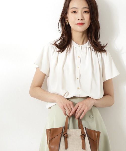 「N.(N. Natural Beauty Basic)」 半袖ブラウス MEDIUM ブラウン レディース_画像4