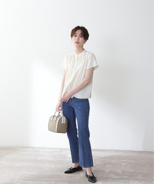 「N.(N. Natural Beauty Basic)」 半袖ブラウス MEDIUM ブラウン レディース_画像5