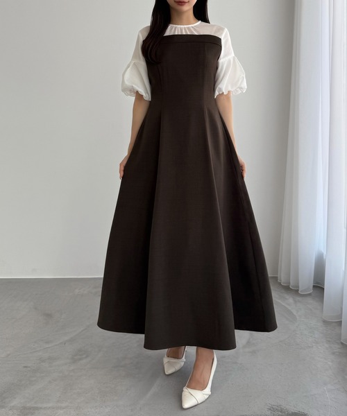 「CENEA」 ドッキングワンピース MEDIUM チャコール レディース_画像7