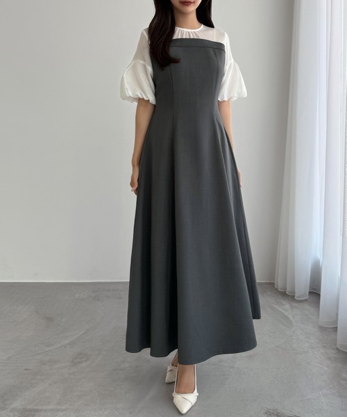 「CENEA」 ドッキングワンピース MEDIUM チャコール レディース_画像9