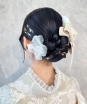 成人式 ベロアリボン×胡蝶蘭ヘアアレンジセット...の詳細画像4