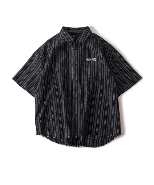 「Subciety」 半袖シャツ MEDIUM ブラック メンズ_画像6