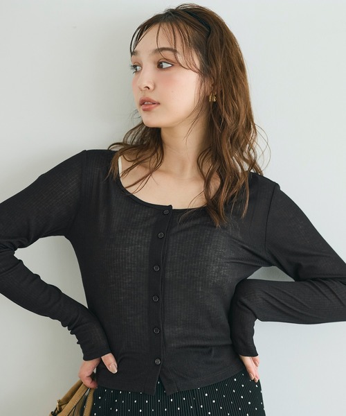 【SNSで話題！】シアーリブレースカーディガン♡未使用タグ付き♡ coca（コカ） カーディガン 夏 シアーリブカーディガン レディース