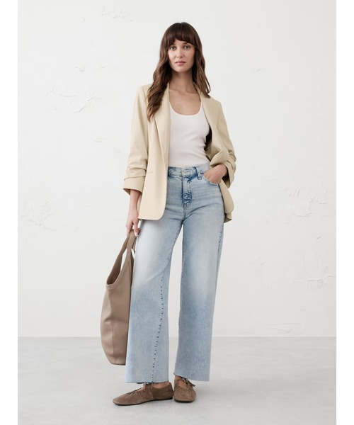 「BANANA REPUBLIC FACTORY STORE」 テーラードジャケット X-SMALL ブラック レディース_画像7