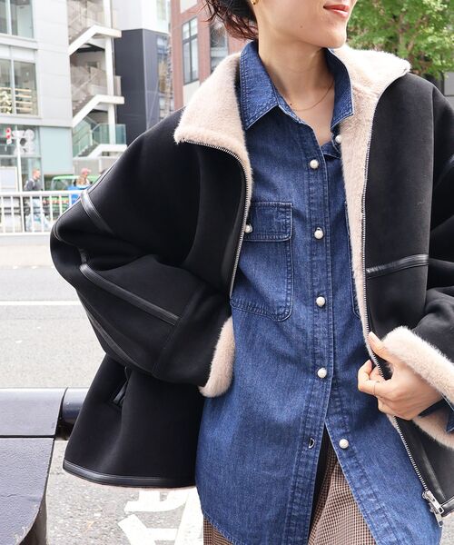 「le.coeur blanc」 長袖シャツ 38 ブルー レディース_画像6