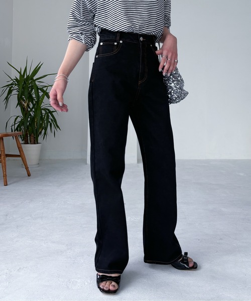 【美品】Glare セミドライ　ブラック/デニム　レディース EPIMI E'PIMMY（エピミエピミー） ジーンズ デニム デニムパンツ