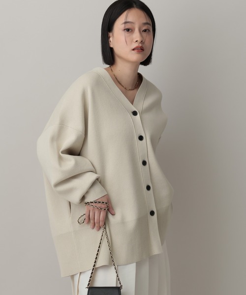 Apartby スウェットライクスポンジニットBIGカーディガン 春　羽織り A part by（アパートバイ） カーディガン お気に入り1.8万人超え