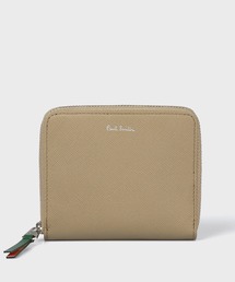 ポールスミス 長財布 クロコ 型押し ロゴ金具 ブラウン ポールスミス クロコ型押しラウンドファスナー長財布（ダーク