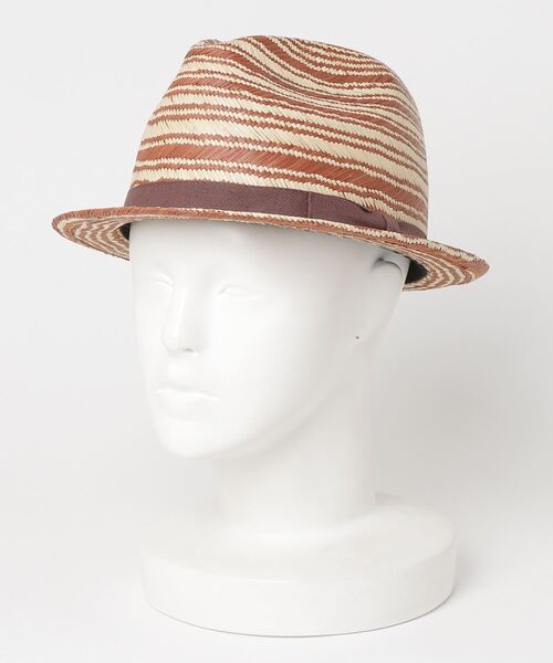 帽子 ハット SAN FRANCISO HAT -  PANAMA STRIPE FEDORA HAT メンズ レディース | ブランド登録なし