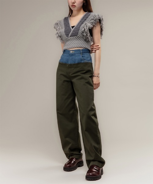 leinwande ベスト ジレ 「ZOZOVILLA別注」Patchwork Fringe Top