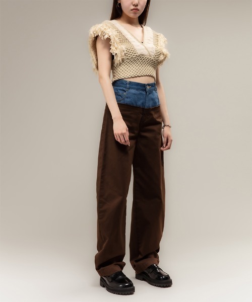 ベスト ジレ 「ZOZOVILLA別注」Patchwork Fringe Top レディース leinwande ベスト ジレ 「ZOZOVILLA別注」Patchwork Fringe Top