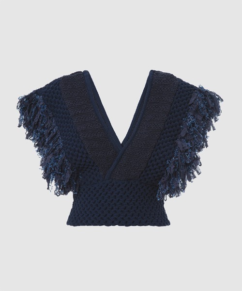 セール】【ZOZOVILLA別注】Patchwork Fringe Top（ベスト