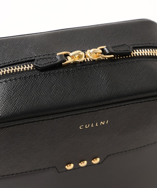 CULLNI BG-027 ブラックショルダーバッグ CULLNI(クルニ)】Square leather shoulder bag レザーショルダー