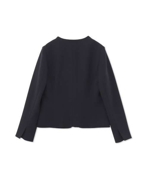 【定価3.1万】LAUTREAMONT ノーカラー ジップ ジャケット 洗える/セットアップ】リネンライクノーカラージャケット