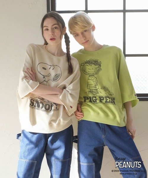 フルーツオブザルーム スヌーピー 甘編み裏毛 半袖Tシャツ FRUIT OF THE LOOM（フルーツオブザルーム） tシャツ FRUIT OF THE