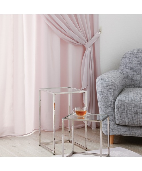 未開封 Francfranc フリルバランス ダブルカーテン ライトピンク Francfranc（フランフラン） インテリア フリルバランス ダブル