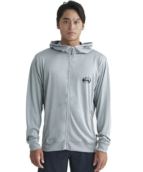 QUIKSILVER - クイックシルバー メンズ ラッシュガード ジップ フーディ Mサイズ グレー QUIKSILVER クイックシルバー メンズ ラッシュガード ジップ