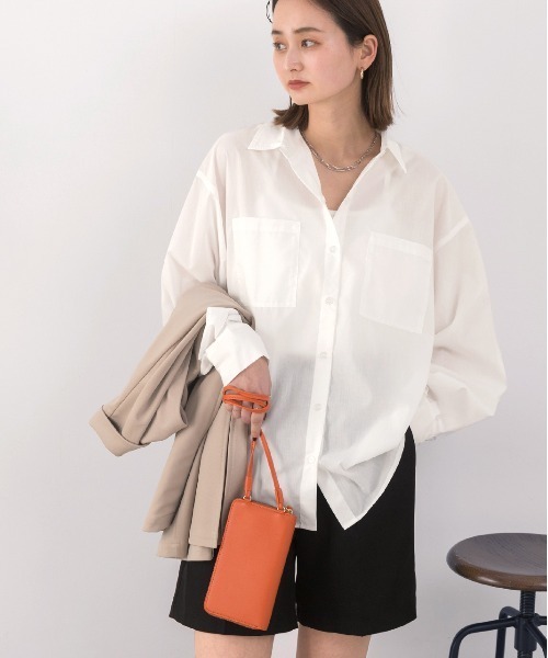 ブラウス シャツ ボリュームスリーブストライプブラウス レディース Amazon.co.jp: [Four leaf] お洒落 着痩せ ストライプ トップス